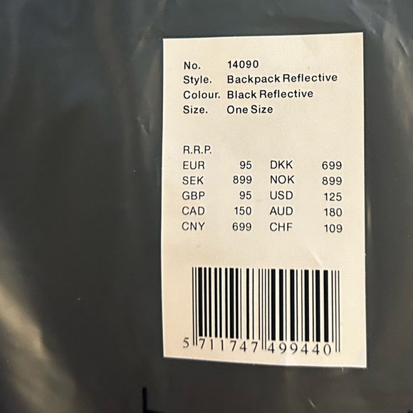 Rains NWT unisex backpack in black reflective color - Picture 4 of 5